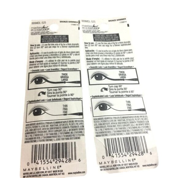 Maybelline Eyeliner Master Duo 2 n 1 Glossy Liquid .05 oz Bronzed Shimmer 525 Lo - Picture 3 of 3